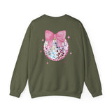 Valentines Day Sweatshirt Xoxo Disco Coquette/Back Printed