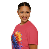 Indian Head Dress Colorful Rainbow Unisex Graphic Tees! Summer Vibes! All New Heather Colors!!! Free Shipping!!!