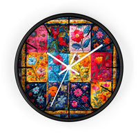 Boho Quilted Patchwork in Yellow Print Wall Clock! Perfect For Gifting! Free Shipping!!! 3 Colors Available!