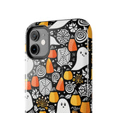 Spider Webs and Candy Corn Little Ghost Halloween Tough Phone Cases! Fall Vibes!