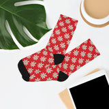 Red Daisy Unisex Eco Friendly Recycled Poly Socks!!! Free Shipping!!! 58% Recycled Materials!