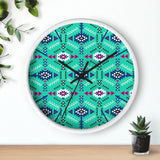 Aztec Print Mint and Navy Wall Clock! Perfect For Gifting! Free Shipping!!! 3 Colors Available!