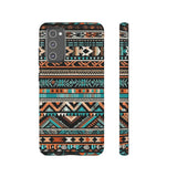 Teal and Orange Aztec Tough Cases! Cellphone Cases! Multiple Sizes Available! Apple iPhone, Samsung Galaxy, and Google Pixel devices!