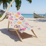 Peace Sign Medley 100 Percent Cotton Backing Beach Towel! Free Shipping!!! Gift to a Friend! Travel in Style!