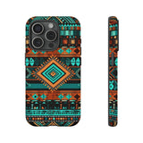 Turquoise Aztec Tough Cases! Cellphone Cases! Multiple Sizes Available! Apple iPhone, Samsung Galaxy, and Google Pixel devices!