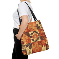 Reddish Burnt Orange Creamy Brown Leaves Fall Vibes Tote Bag!