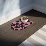 Black and Pink Cow Print Pet Feeding Mats! Dog and Cat Shapes! Foxy Pets! Free Shipping!!!