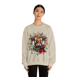 1 Highlander Cow Christmas Edition Unisex Heavy Blend Crewneck Sweatshirt!