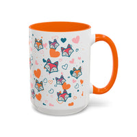 Coffee Mug - Fox Heart Medley Valentines Day Mug (11, 15oz)