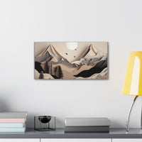 Western/Boho Mountain Scenery in Blacks and Browns Canvas Gallery Wraps!