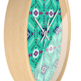 Aztec Print Mint and Navy Wall Clock! Perfect For Gifting! Free Shipping!!! 3 Colors Available!