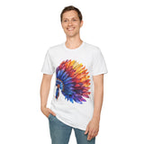 Eagle Indian Head Dress Colorful Rainbow Unisex Graphic Tees! Summer Vibes! All New Heather Colors!!! Free Shipping!!!