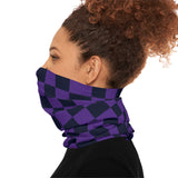Black and Dark Purple Plaid Lightweight Neck Gaiter! 4 Sizes Available! Free Shipping! UPF +50! Great For All Outdoor Sports!
