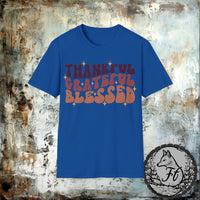 Thankful Grateful Blessed Thanksgiving Fall Vibes Retro Unisex Graphic Tees!