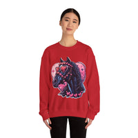 Valentines Day Black Horse Pink Hearts Unisex Sweatshirt! Retro! Free Shipping!!!