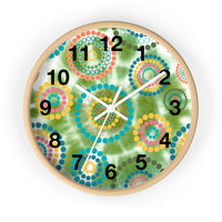 Boho Green Tie Dye Wall Clock! Perfect For Gifting! Free Shipping!!!