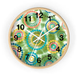 Boho Green Tie Dye Wall Clock! Perfect For Gifting! Free Shipping!!!