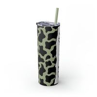 Nurse Life Cow Printed Skinny Tumbler with Straw, 20oz! Multiple Colors! Medical Vibes!