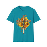 1 Dragonfly Cross Sunflower Unisex Graphic Tees! Halloween! Fall Vibes!