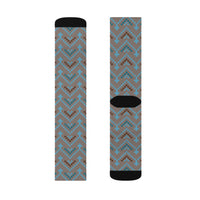 Vintage Western Grey Aztec Print Socks! 3 Sizes Available! Fast and Free Shipping!!! Giftable!