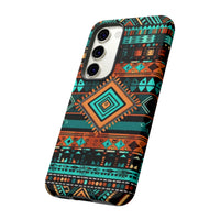 Turquoise Aztec Tough Cases! Cellphone Cases! Multiple Sizes Available! Apple iPhone, Samsung Galaxy, and Google Pixel devices!