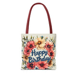 Happy Birthday Floral Tote Bag! Re-use/Re-cycle!