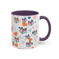 Coffee Mug - Fox Heart Medley Valentines Day Mug (11, 15oz)