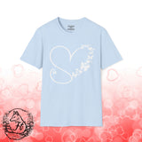 Valentines Day Butterfly Heart Medley White Version Unisex Graphic Tee! All New Heather Colors!!! Free Shipping!!!