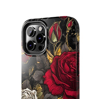 White and Red Roses Gothic Inspired Halloween Tough Phone Cases! Fall Vibes!