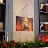 Western Mountain Deer Scenery in Oranges and Browns Canvas Gallery Wraps!