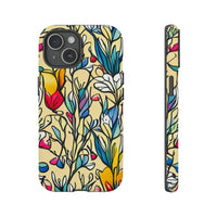 Blue and Yellow Floral Tulips Phone Cases! New!!! Over 40 Phone Sizes To Choose From! Free Shipping!!!