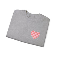 Valentines Day Pink Plaid Heart Basics Pocket Design Edition Unisex Sweatshirt! Retro! Free Shipping!!!