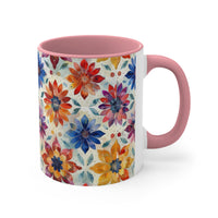 Boho Watercolor Star Accent Coffee Mug, 11oz! Free Shipping! Great For Gifting! Lead and BPA Free!