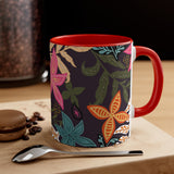 Boho Plum Florals Accent Coffee Mug, 11oz! Free Shipping! Great For Gifting! Lead and BPA Free!