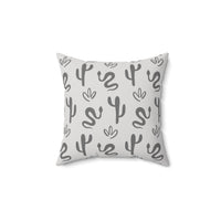 Western/Boho Snakes and Botanicals Plants Grey Square Pillow!