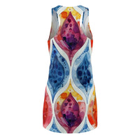 Boho Watercolor Rain Drops Women's Racerback Dress! Free Shipping! Sun Dress, Sleep Shirt, Swim Cover Up!