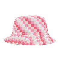 Retro Pink Plaid Unisex Bucket Hat! Free Shipping! Made in The USA!