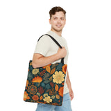 Golden Navy Denim Florals Fall Vibes Tote Bag!