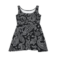 Western Black and White Bandana Print Women's Fit n Flare Dress! Free Shipping!!! New!!! Sun Dress! Beach Cover Up! Night Gown! So Versatile!