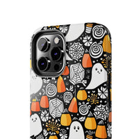 Spider Webs and Candy Corn Little Ghost Halloween Tough Phone Cases! Fall Vibes!