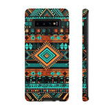 Turquoise Aztec Tough Cases! Cellphone Cases! Multiple Sizes Available! Apple iPhone, Samsung Galaxy, and Google Pixel devices!