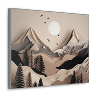 Western/Boho Mountain Scenery in Blacks and Browns Canvas Gallery Wraps!