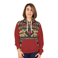 Reds Tans and Browns Aztec Unisex Pullover Hoodie! All Over Print! New!!!