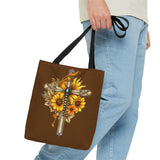 Sunflower Dragonfly Cross Fall Vibes Tote Bag!