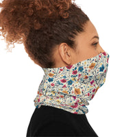 Floral Blue Vines Print Lightweight Neck Gaiter! 4 Sizes Available! Free Shipping! UPF +50! Great For All Outdoor Sports!