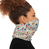 Floral Blue Vines Print Lightweight Neck Gaiter! 4 Sizes Available! Free Shipping! UPF +50! Great For All Outdoor Sports!
