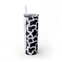 Nurse Life Cow Printed Skinny Tumbler with Straw, 20oz! Multiple Colors! Medical Vibes!