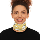 Pastel Yellow Floral Lightweight Neck Gaiter! 4 Sizes Available! Free Shipping! UPF +50! Great For All Outdoor Sports!