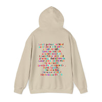 Love is Patient and Kind 1 Corinthians 13: 4-8 Back Designs Unisex Heavy Blend Hooded Sweatshirt! Free Shipping!!!