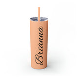 Custom Name Personalized Tumblers Skinny Tumbler with Straw, 20oz! Cursive Writing Option!